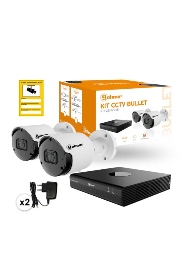 KIT CCTV ME ΔΥΟ ΚΑΜΕΡΕΣ BULLET KIT-2BHVR2E