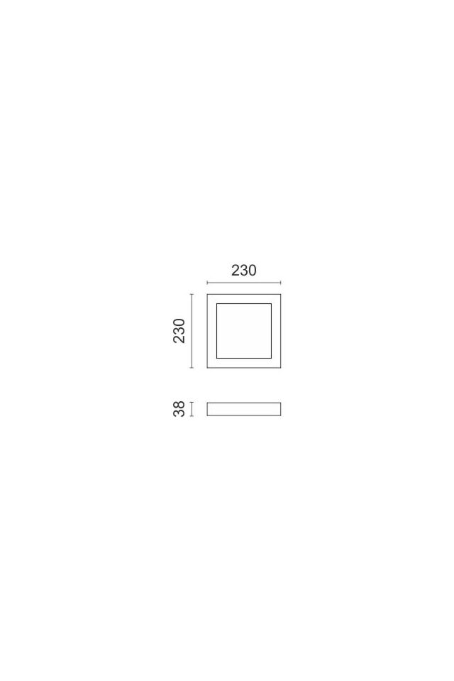 LED PANEL ΤΕΤΡΑΓΩΝΟ ΕΠΙΤΟΙΧΟ ΟΡΟΦΗΣ 23X23 20W 4000K