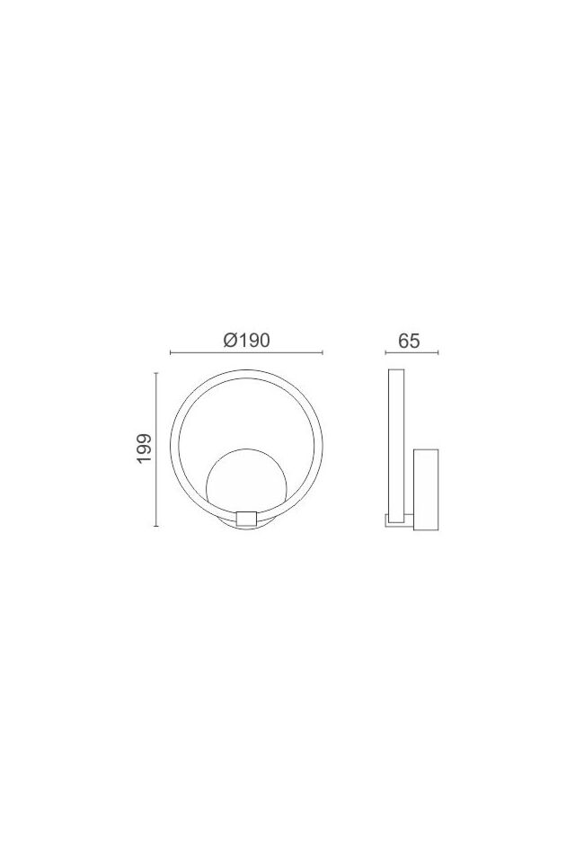 ΑΠΛΙΚΑ ΤΟΙΧΟΥ LED ΣΤΡΟΓΓΥΛΗ 12W 3000K