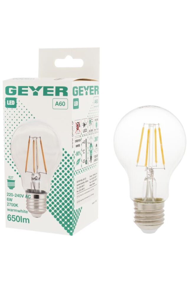 ΛΑΜΠΤΗΡΑΣ GEYER LED FILAMENT E27 8W/E27 4000K