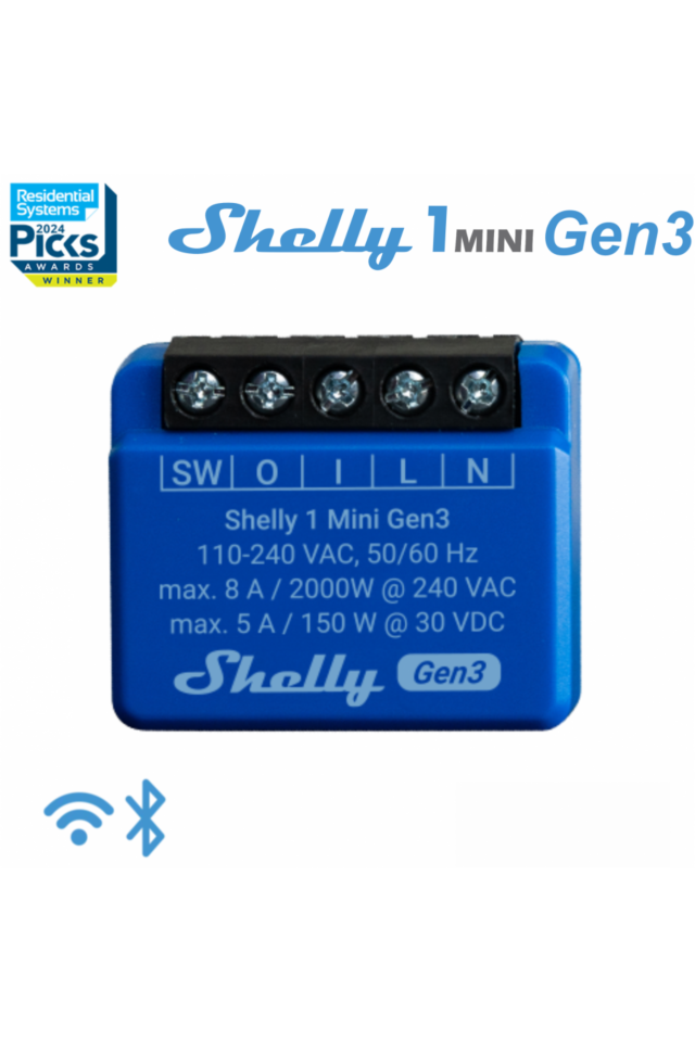 ΕΞΥΠΝΟΣ ΕΝΔΙΑΜΕΣΟΣ ΔΙΑΚΟΠΤΗΣ WI-FI Shelly 1 Mini Gen 3