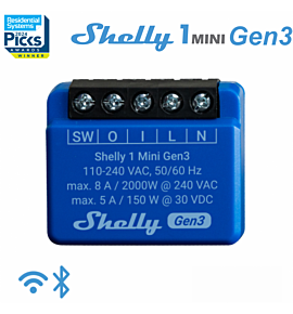 ΕΞΥΠΝΟΣ ΕΝΔΙΑΜΕΣΟΣ ΔΙΑΚΟΠΤΗΣ WI-FI Shelly 1 Mini Gen 3