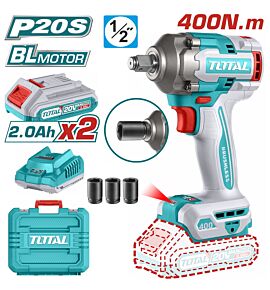 TOTAL  ΜΠΟΥΛΟΝΟΚΛΕΙΔΟ ΜΠΑΤ. Li-ion 20V / 2Ah / 400Nm / 2 ΜΠΑΤΑΡΙΕΣ (TIWLI2040E)