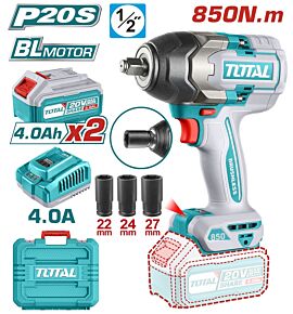 TOTAL ΕΠΑΓΓ. ΜΠΟΥΛΟΝΟΚΛΕΙΔΟ ΜΠΑΤ. Li-ion 20V / 4Ah / 850Nm / 2 ΜΠΑΤΑΡΙΕΣ(TIWLI2085)